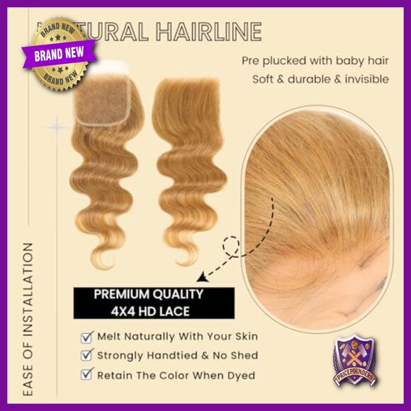 Human Hair Body Wave Weave Bundles with Closure 14-18 Inch main image 4